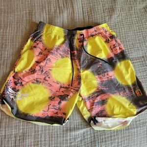 Nike Drifit Yellow and Pink Heritage Men's Drawstring Shorts